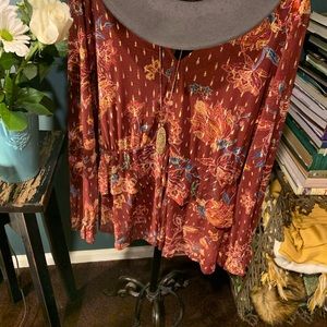 Long sleeve Maroon layered shirt